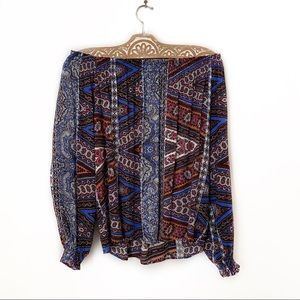 Eight Sixty Smocked Off the Shoulder Printed Top